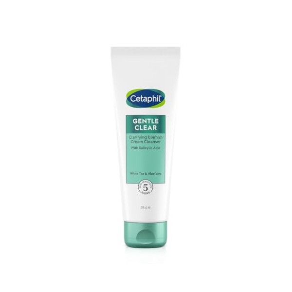 Cetaphil Gentle Clear Clarifying Blemish Cleanser 124 ml, nettoyant pour le visage pour nettoyer en douceur les pores, avec 2