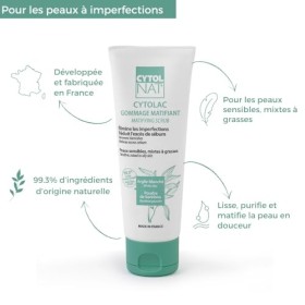 CYTOLNAT - Cytolac Gommage Matifiant Visage - Exfolie, Matifie, Purifie, Élimine les Imperfections - Peaux Sensibles, Mixtes 
