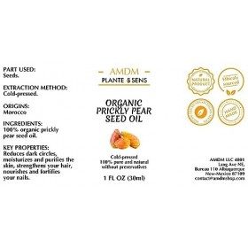 MEILLEURE HUILE ANTI-AGE - HUILE DE PÉPINS DE FIGUE DE BARBARIE BIO, 100% Pure, Naturelle et Végan, Pressée à Froid - Soin No