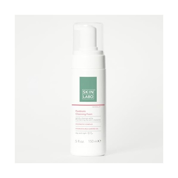 SkinLabo - Mousse nettoyante postbiotique, élimine les impuretés, préserve léquilibre du microbiote cutané, au complexe post