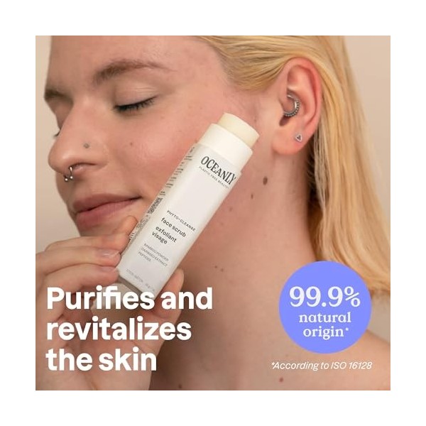 ATTITUDE Oceanly Gommage Visage, EWG Verified, Ingrédients à base de Plantes et de Minéraux, Végane, Sans Plastique, PHYTO CL