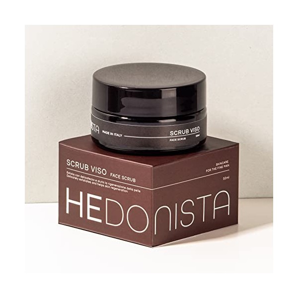 HEDONISTA gommage scrub pour homme | Exfolie en douceur et aide à régénérer la peau | Fabriqué en Italie