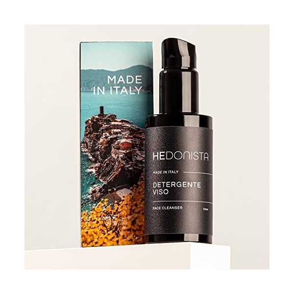 HEDONISTA Nettoyant cleanser pour hommes | Elimine les impuretés, tonifie et revitalise la peau | Made in Italy
