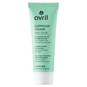 Gommage Visage Bio Avril 50ml - Exfoliant Doux pour Peaux Sensibles, Poudre de Riz, Noyau dAbricot, Aloe Vera, Beurre de Kar