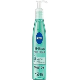 NIVEA Derma Skin Clear Wash Gel nettoyant pour le visage à lacide salicylique enrichi en niacinamide pour nettoyer les pores