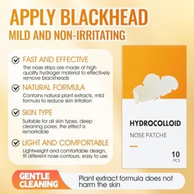 Patch Point Noir Nez, 10 PCS Points Noirs Nez, Patch Nez Point Noir, Nettoyage en Profondeur, Adapté à Tous les Types de Peau