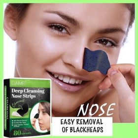 YANINEE Lot de 80 bandes de charbon de bambou naturel pour enlever les points noirs et le nez