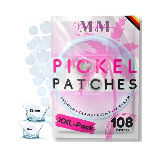 MilaMalina® - Lot de 108 patchs à boutons | Lot de 108 patchs anti-acné hydrocolloïde de qualité supérieure, anti-boutons, an