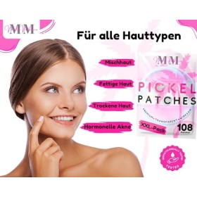 MilaMalina® - Lot de 108 patchs à boutons | Lot de 108 patchs anti-acné hydrocolloïde de qualité supérieure, anti-boutons, an