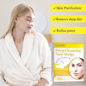 VEGCOO Lot de 100 bandes de retrait de points noirs, bandes de nettoyage en profondeur, bandes de nez pour déboucher et rétré