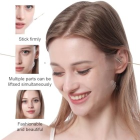 NJCXOLA jeuFace Lift Tape,Face Lift Patch,Autocollant, Instant, Invisible,V-Line, Kit de Lifting du Cou et des Yeux,20 patchs