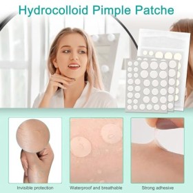 Jizxol Lot de 350 patchs de boutons hydrocolloïdes invisibles avec huile darbre à thé et acide salicylique, guérison rapide 