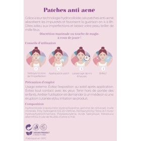 Patches anti-acné Technologie Hydrocolloïde, 128 Patches 2 Tailles, Transparent et Étoile Holographique