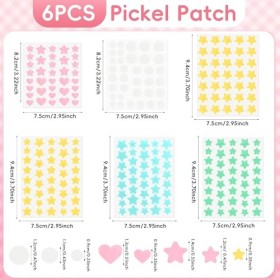 Lot de 226 patchs hydrocolloïdes pour lacné - Étoiles et ronds - Huile darbre à thé, acide salicylique et centella - Pour l