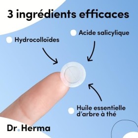Dr. Herma - Patch Anti Acne et Boutons Invisible Multi Format - 16 Patchs - Efficacité en 6 à 8h - Traitement Dermatologique 