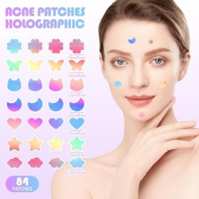 Pimple Lot de 84 patchs hydrocolloïdes anti-boutons mignons invisibles pour points faciaux, taches dacné, traitement de la p