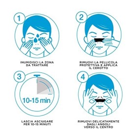 Garnier SkinActive Pure Active Strip Zone T Pansements anti-points noirs au charbon pour nez avant et menton purifiant avec a