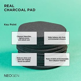 DERMALOGY by NEOGENLAB Véritable tampon de charbon de bois 60 - Tampons nettoyants quotidiens pour les pores profonds avec 