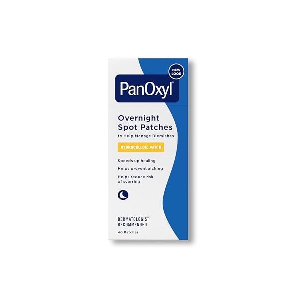 PanOxyl PM Lot de 40 patchs ronds nocturnes avec technologie avancée de guérison hydrocolloïde sans parfum