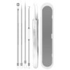Lot de 5 outils de retrait de comédons en acier inoxydable pour enlever les points noirs, lacné, les comédons, les boutons e