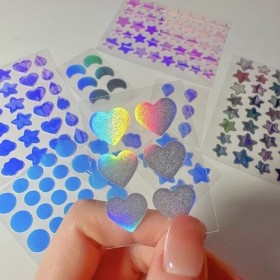 Lot de 170 patchs holographiques pour boutons dacné, 6 formes de boutons dacné, autocollants à boutons dacné, autocollants