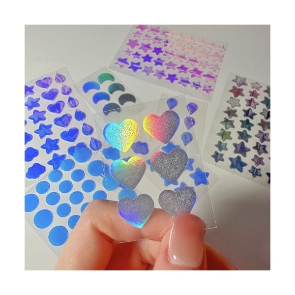 Lot de 170 patchs holographiques pour boutons dacné, 6 formes de boutons dacné, autocollants à boutons dacné, autocollants