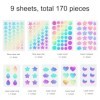 Lot de 170 patchs holographiques pour boutons dacné, 6 formes de boutons dacné, autocollants à boutons dacné, autocollants