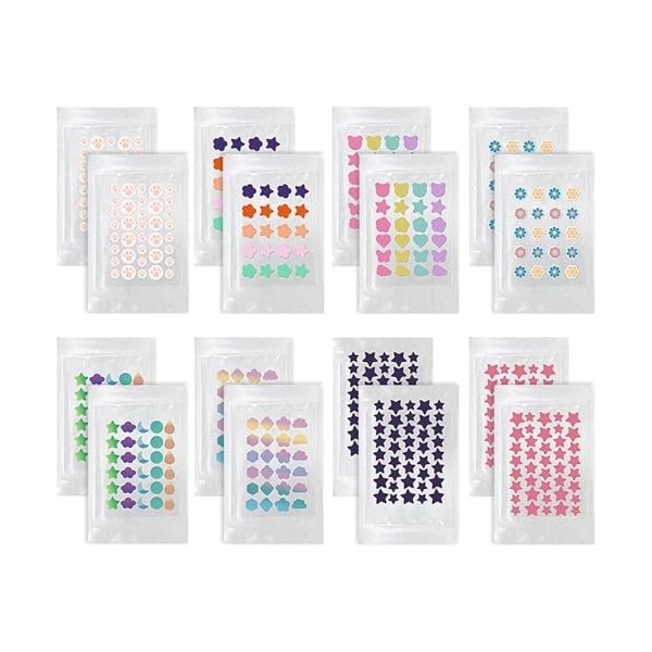 Lot de 468 patchs hydrocolloïdes pour boutons dacné, 8 styles de boutons, boutons dacné, autocollants pour boutons dacné