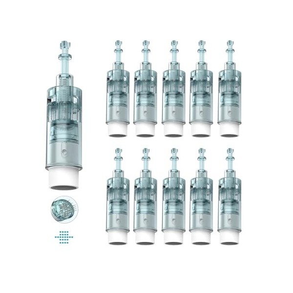 Dr.pen Ultima M8 Nano-3D Lot de 10 cartouches à aiguilles Nano-3D pour stylo à micro-aiguille M8, cartouches jetables authent...