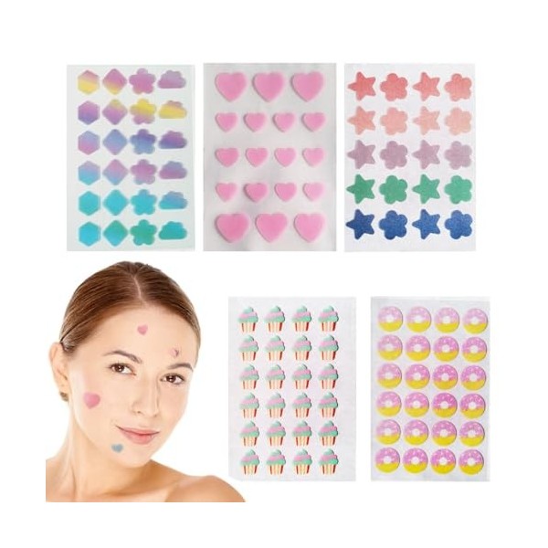 QOMJUFA Patch Boutons Acne, Patch Acne Pimple Anti-Acné Imperméable Autocollants, Guérison Rapide et Traitement des Cicatrice