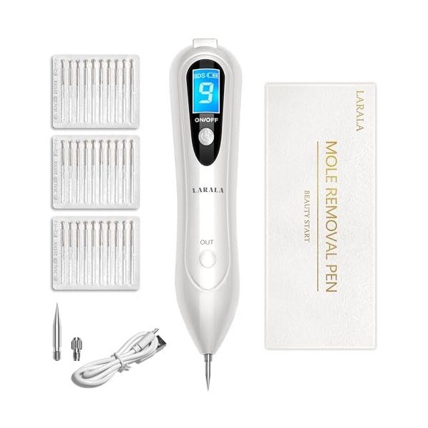 Dissolvant Traitement Verrues Plasma 9 Niveaux, Électrique Removal Pen pour Taches de Rousseur, Taches Foncées, Tatouages, Ve
