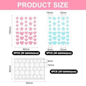 360 Pièces De Patchs DAcné Pour Le Visage, Patchs DAcné De Dessin Animé En Forme De Cœur, Patchs Couvrant Les Fosses Et Les