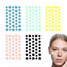 XUZOPIM Patchs Anti Acné En Forme DÉtoile 5 Couleurs 200 Points En Forme DÉtoile Absorbant LAcné Pour Soulager LAcné