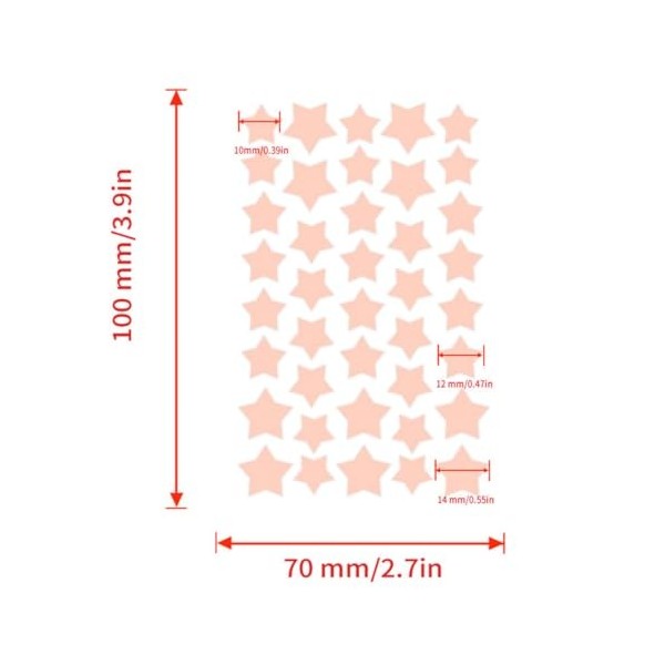 XUZOPIM Patchs Anti Acné En Forme DÉtoile 5 Couleurs 200 Points En Forme DÉtoile Absorbant LAcné Pour Soulager LAcné