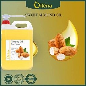 Oïléna Huile végétale d’ Amande Douce 100% Naturelle, Huile de massage Visage et Corps Soin cheveux, ongles, Huile à barbe, é