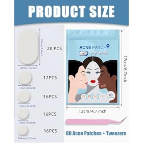 MYGLOAR 80 patchs anti-acné originaux pour tous types dacné, patchs anti-acné pour le visage et le corps, traite les taches 