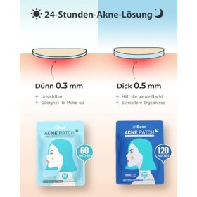 LitBear Lot de 180 patchs hydrocolloïdes fins et épais avec hamamélis, huile darbre à thé et huile de calendula, pour le vis