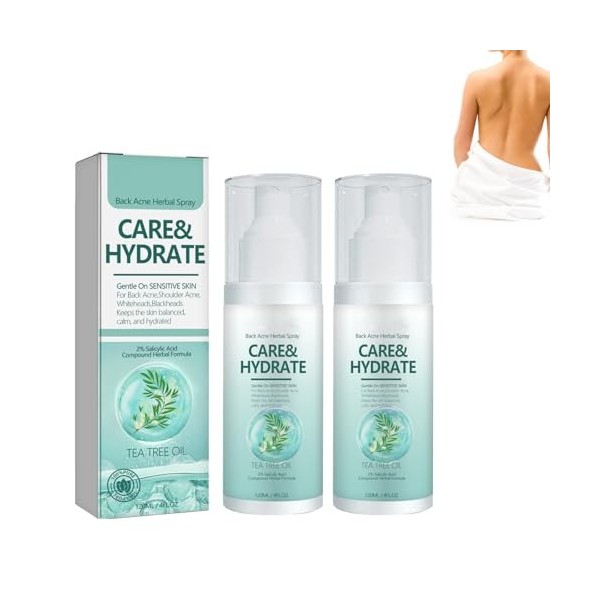 2 PCS Spray de Traitement de LAcné du Dos, Spray Nettoyant pour lacné du Dos, Nettoyage en Profondeur de lacné du Corps, N