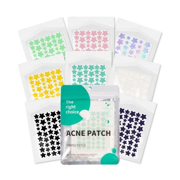 Pimple Patches 397 pièces, Patch Bouton Invisible Naturel Hydrocolloïde Acné Patch utilisation de jour et de nuit, 2 en 1, Av