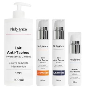 NUBIANCE - Gamme Anti-taches Complète HRB-3 Pour Visage Et Corps - Exfoliant, Crème Hydratante, Creme Visage, Creme Unifiante