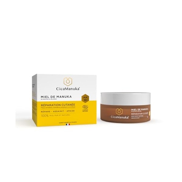 CICAMANUKA - MIEL RÉPARATION CUTANÉE 100% DE MIEL DE MANUKA IAA18+ -Favorise la réparation cutanée des peaux sensibles à tend