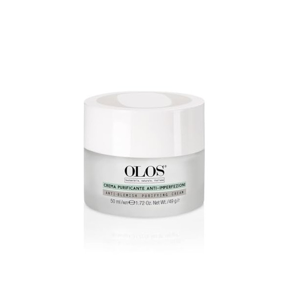 Olos Anti-Blemish Purifying Cream, 1.7 oz - Anti Aging Face Cream, Blackhead Remover - Acne Treatment Enriched with Vitamin E