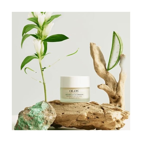 Olos Anti-Blemish Purifying Cream, 1.7 oz - Anti Aging Face Cream, Blackhead Remover - Acne Treatment Enriched with Vitamin E