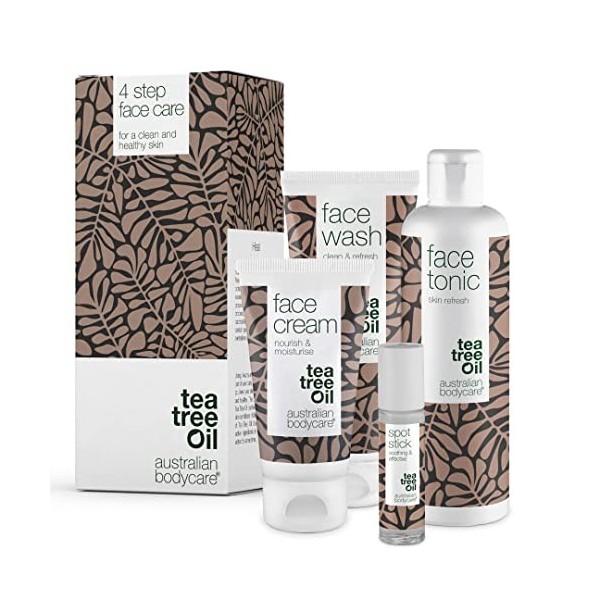 Kit 4 Produits Pour le Visage Australian Bodycare | Parfait Pour Boutons, Peau Grasse et Spots | À lHuile d’Arbre à Thé d’Au
