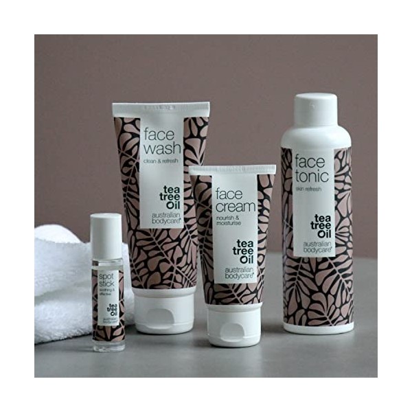 Kit 4 Produits Pour le Visage Australian Bodycare | Parfait Pour Boutons, Peau Grasse et Spots | À lHuile d’Arbre à Thé d’Au