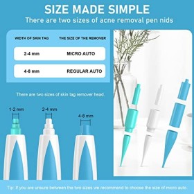 Stem Warts Removal Quick Kit, Skin Tag Remover Kit 2 in 1 for Micro to Large 1 mm - 8 mm with 60 Tag Bands Safe Painless Sk