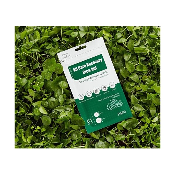 PURITO All Care Recovery Cica-Aid Lot de 2 patchs anti-taches dacné, anti-points hydrocolloïdes, anti-boutons dacné, anti-b