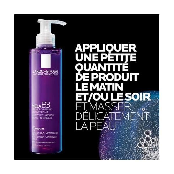 La Roche-Posay, Mela B3, Gel Micro-Peeling Anti-taches Éclat, Lisse & Purifie, Enrichi en Melasyl & Niacinamide, Pour Tous le
