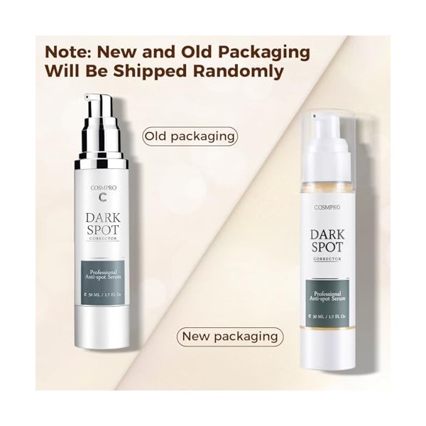 Serum Anti Tache Visage, Dark Spot Corrector Éclaircissant Sérum anti-taches de rousseur et correcteur de décoloration, avec 