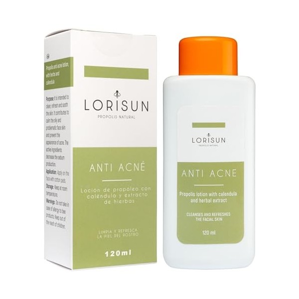 Lorisun Lotion Anti Acné avec Propolis et Calendula | Traitement de lAcné Sévère | Anti Acné Visage | Nettoie et Purifie la 